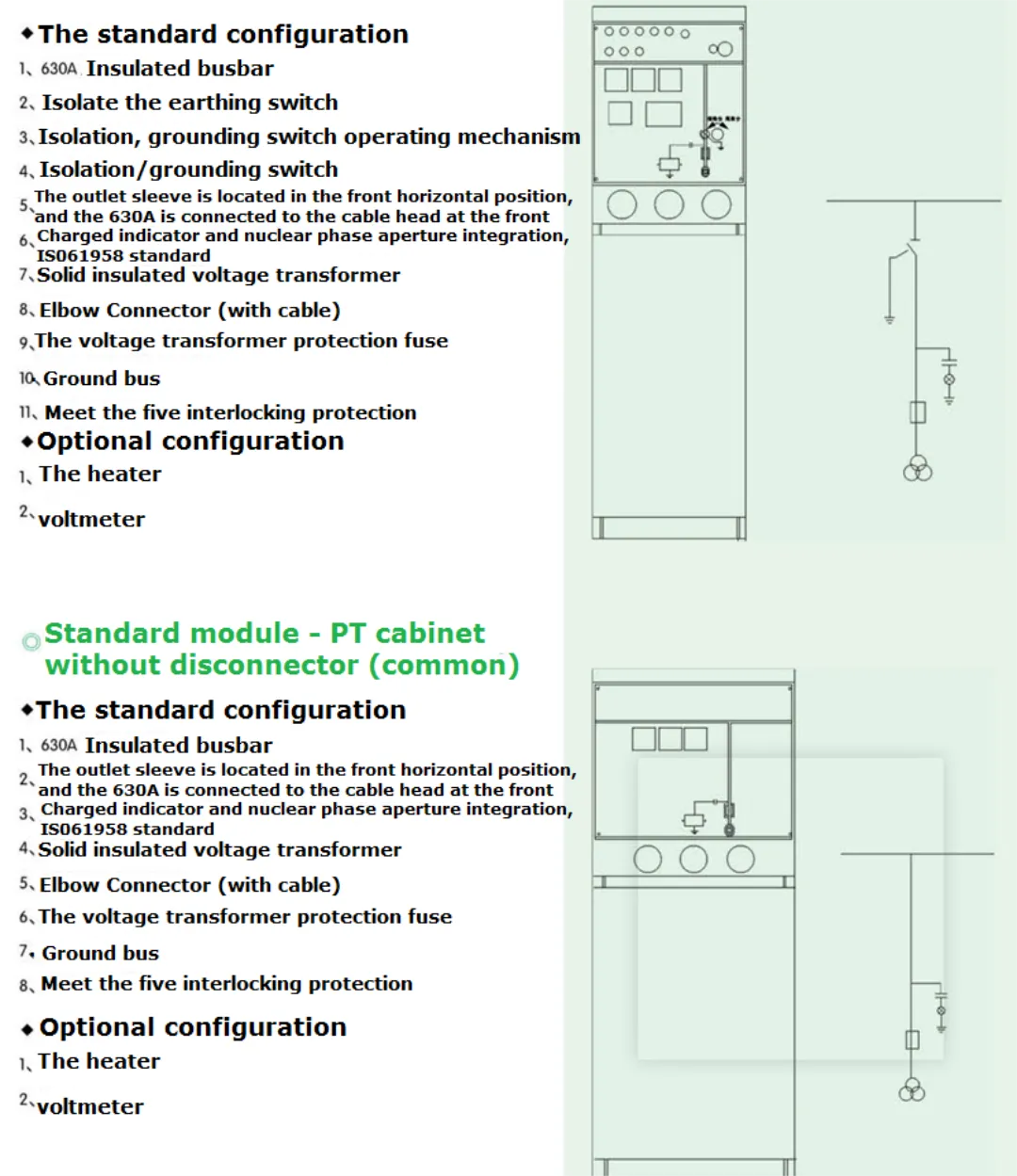 GTXGN 12 кВ 630 А 1250 А Высоковольтный распределительный шкаф с твердой изоляцией и кольцевой схемой-1 (13)
