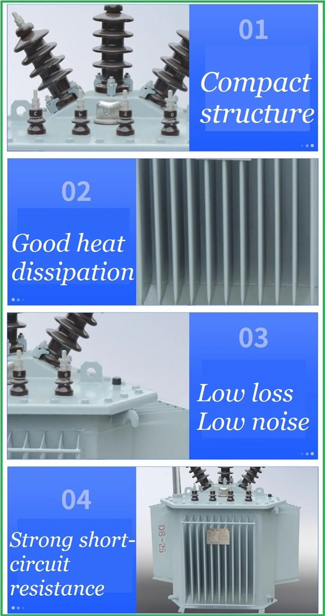 Трехфазный полностью герметичный трансформатор с стереоскопической обмоткой и масляным пог (8)